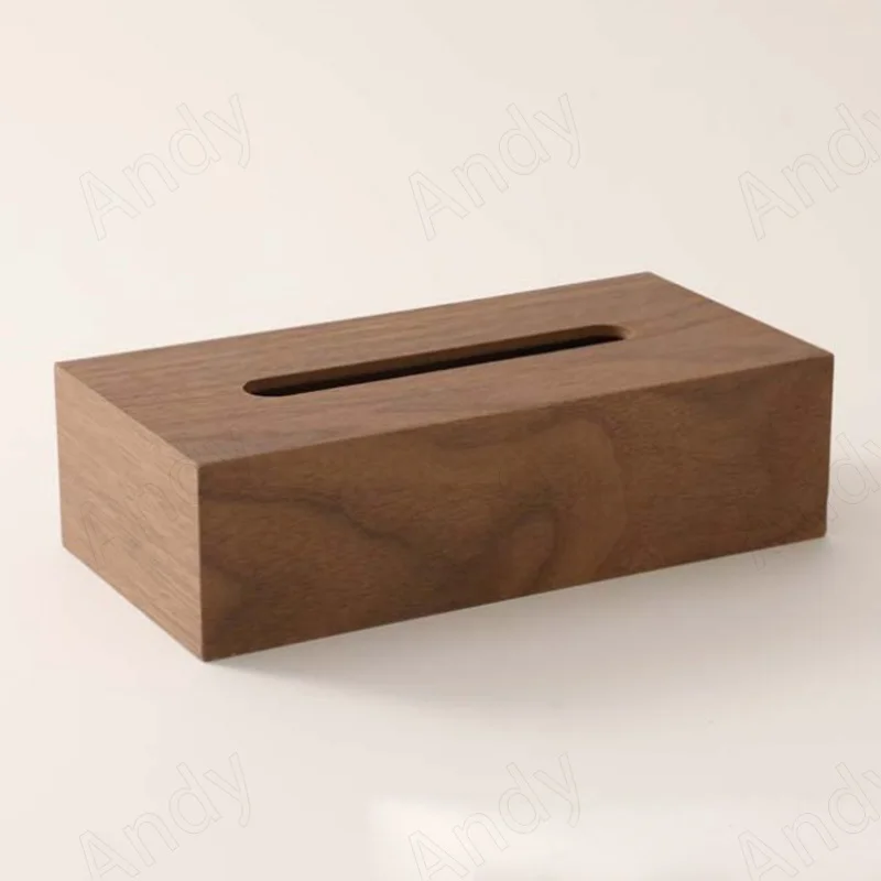 European Wooden Tissue Box Handmade Modern Western Restaurant Paper Boxes Living Room Desktop Napkin Organizer Home Decoration