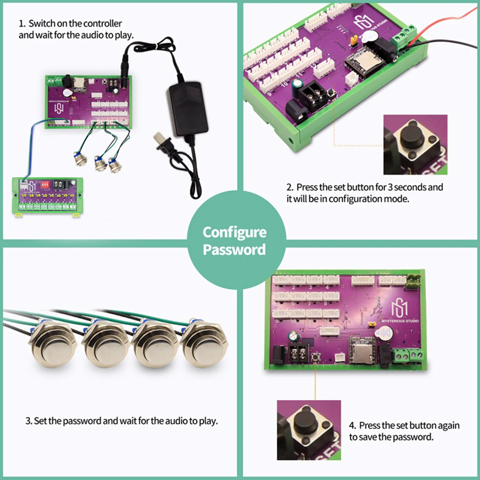 Misteriosi oggetti di scena Studio Escape Room 6 password per aprire 6 serrature magnetiche 1987