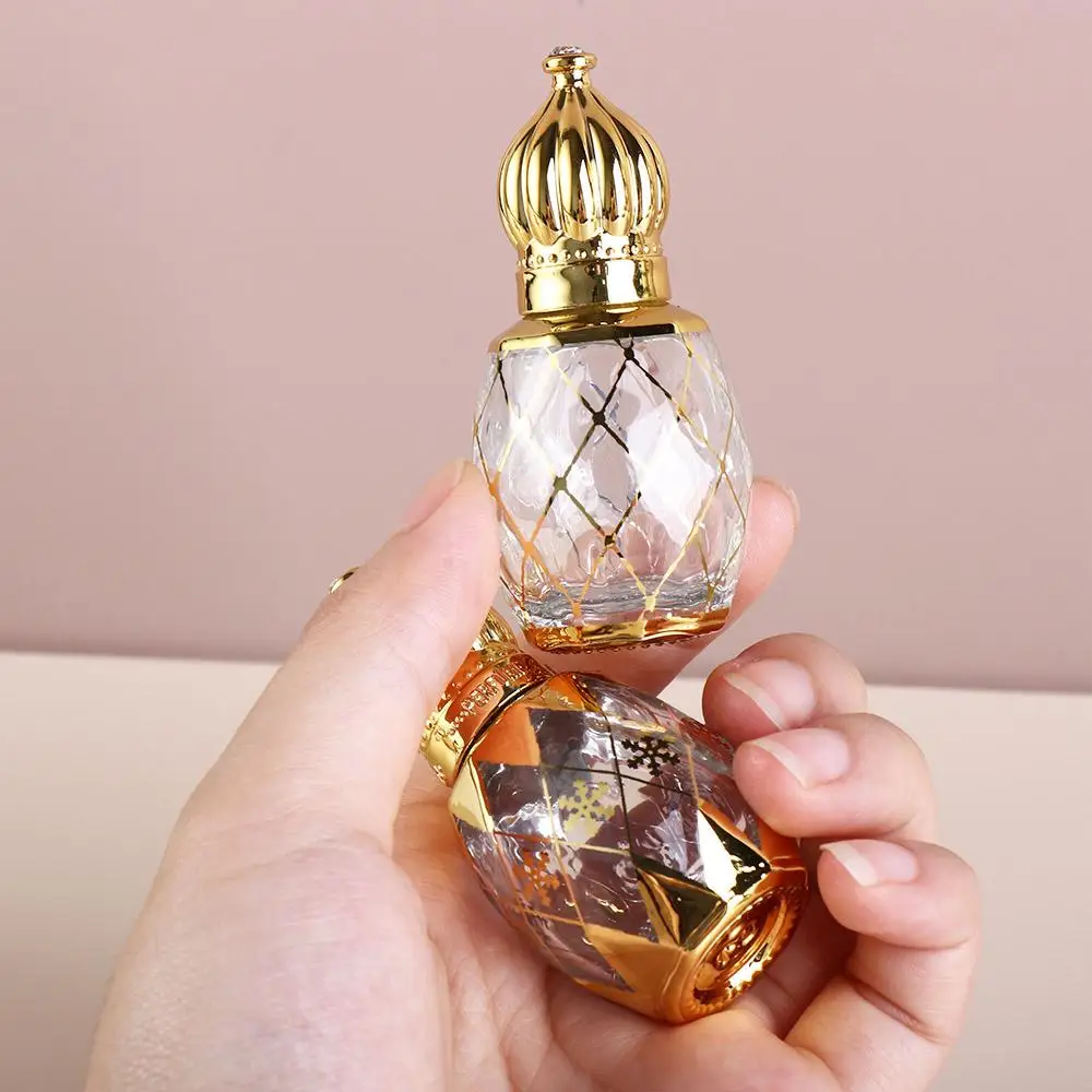 10ml Glass Roll on Bottle Mini Essential Oil Container Portable Blending Perfume Bottle Gold Empty Roll-On Bottles