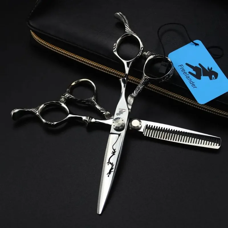 

Freelander 6 Inch Professional Salon Hairdressing Scissors Dragon Hair Cutting Thinning Scissors Set Barber Shears High Quality