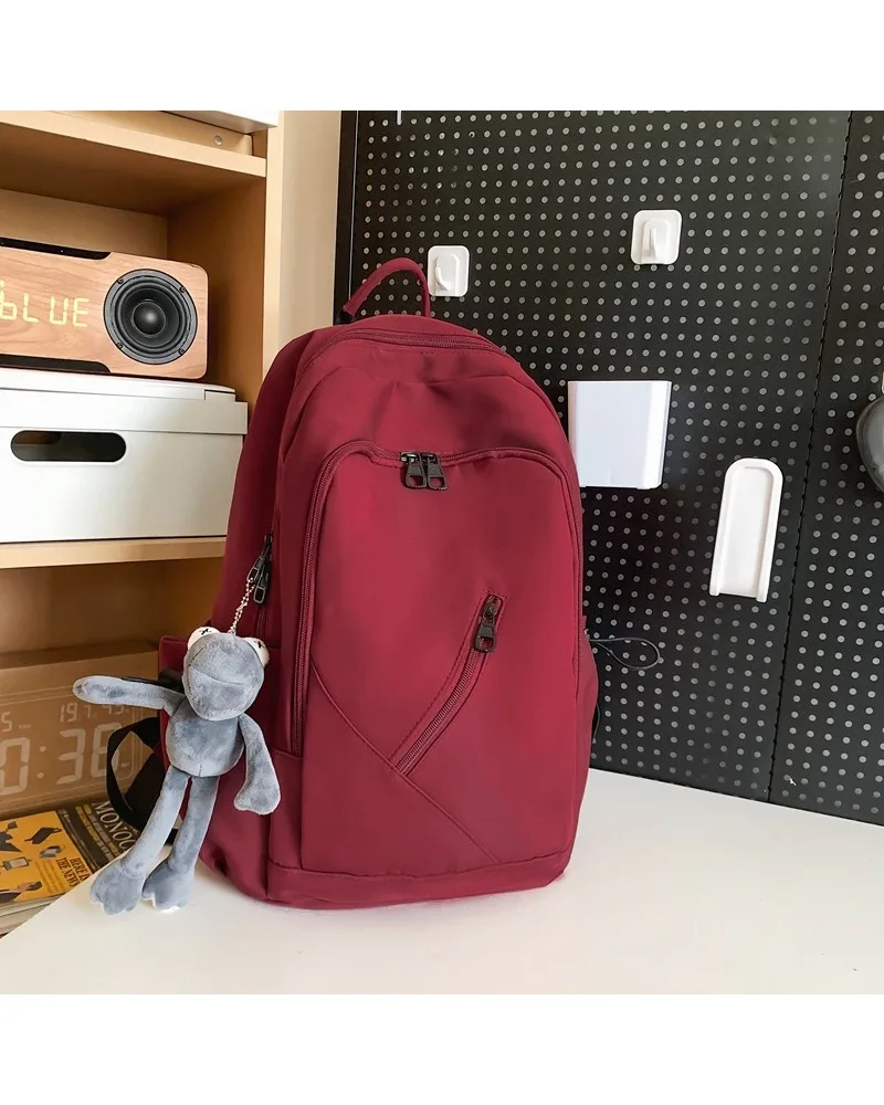 High-end large-capacity backpack men's backpack versatile solid color schoolbag female college student junior high school