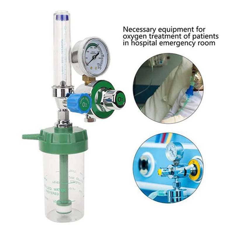 Oxygen Pressure Regulator Gauge Flow Meter O2 Pressure Reducer For Oxygen Inhaler Gas Regulator G5/8-14 Male Thread