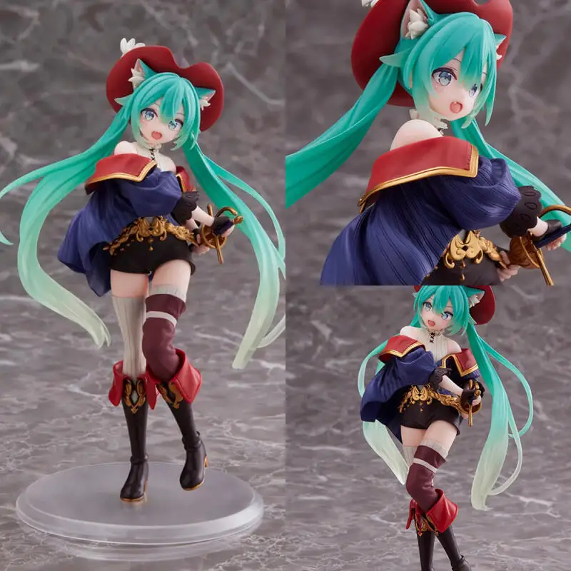 18cm-genuine-taito-fairyland-hatsune-miku-puss-in-boots-anime-action-figure-model-toys-gift-for-birthday