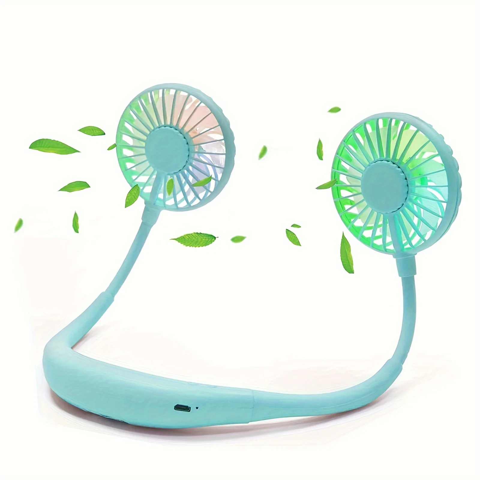 ° Rotation Portable Neck Fan with Aromatherapy and Color-Changing LED - Rechargeable Lithium Battery, Lower Noise, Strong Airfl