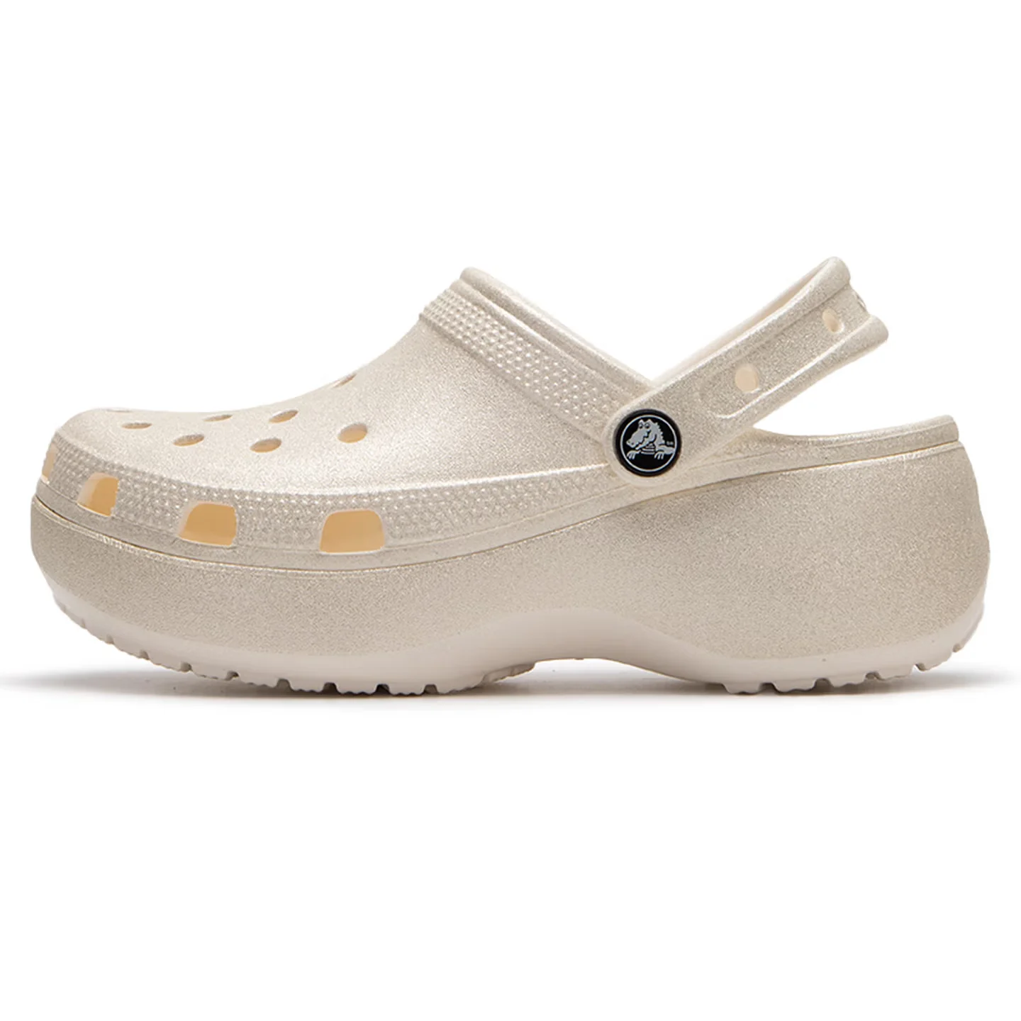 Crocs Classic Platform Clog Women's White Clogs  Classic Shimmering Cloud Design, Soft Lightweight & Breathable 207241-0WV