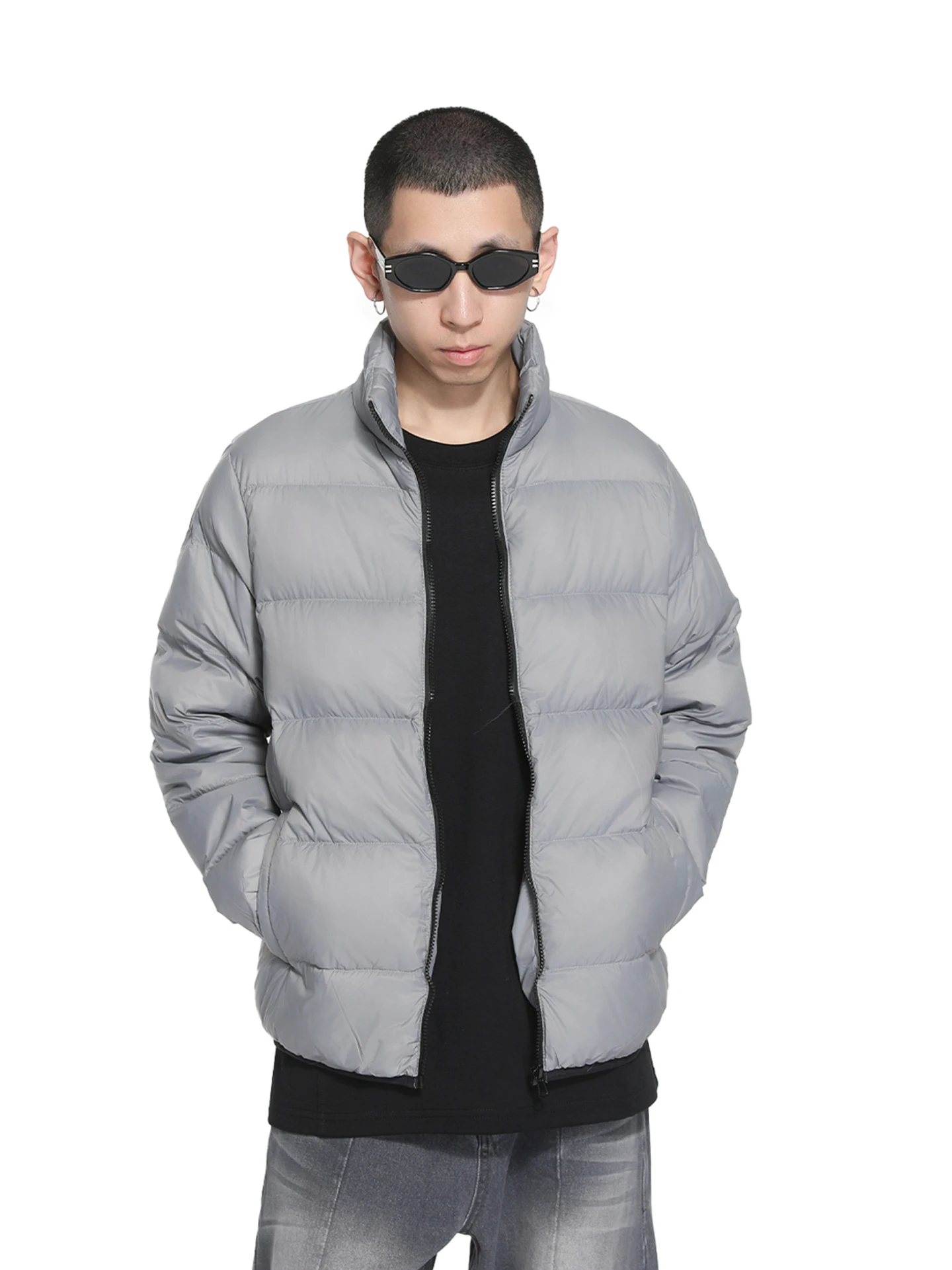 2025 Autumn Winter Men Women Fashion Chic Coats Stand Collar Simple Warm Solid Color Parkas Stylish Versatile Long Sleeve Parkas