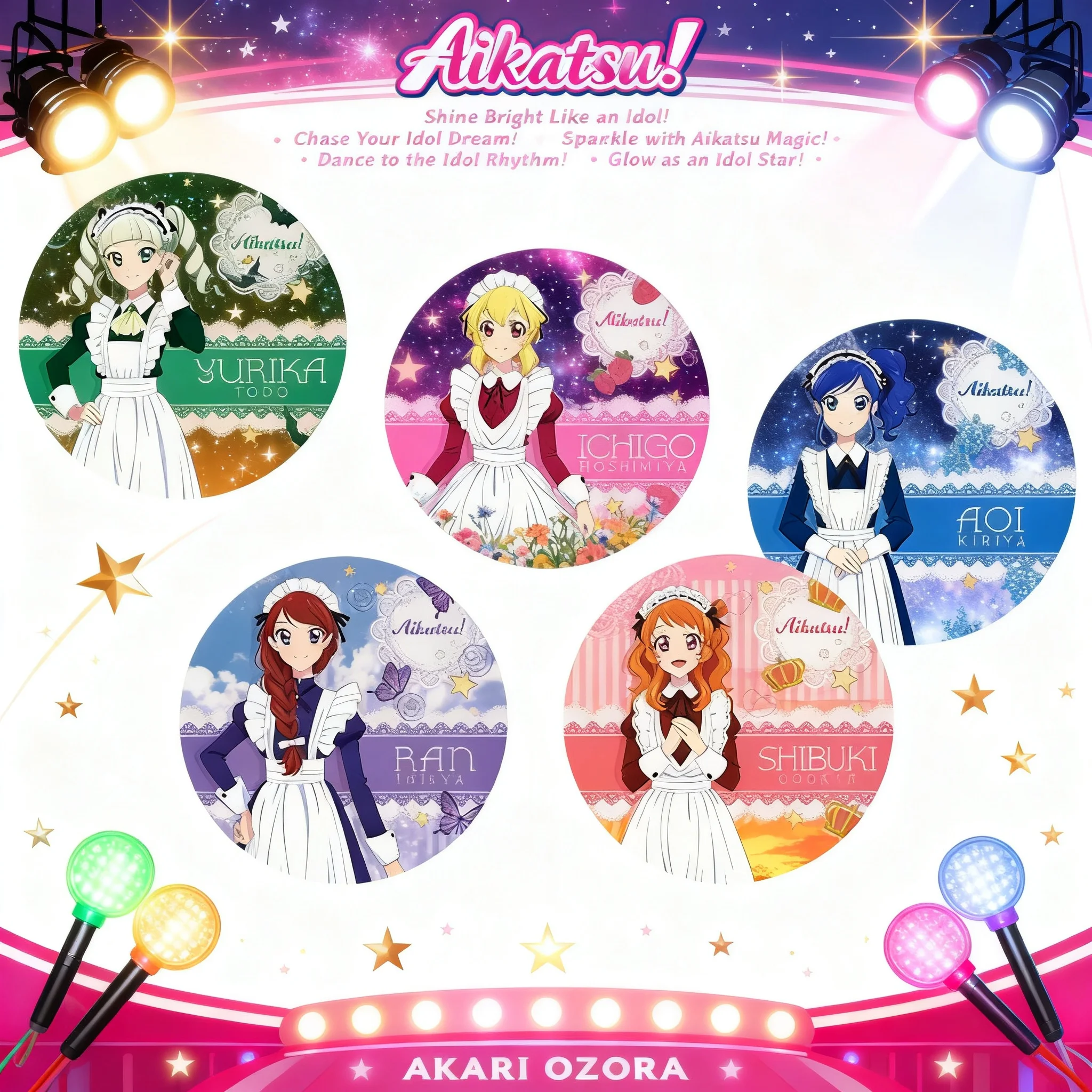 Pin de Metal de Anime Idol Activity Merchandise Yurika Todo Sora Akari Misaki Hibiki, Accesorio para Colección de Fans, Regalo
