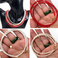 Elegant Big White Natural pearl Choker Clavicle Artificial coral red white Necklace For Women Wedding Jewelry Collar 2022 New