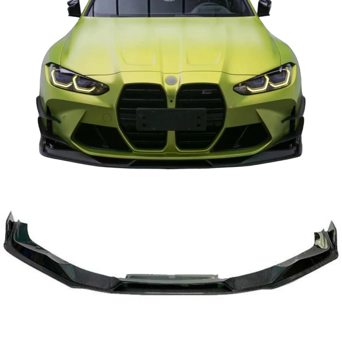 Carbon Black Front Bumper Lip AE Style Carbon Fiber Front Lip For BMW G80 M3 G82 M4