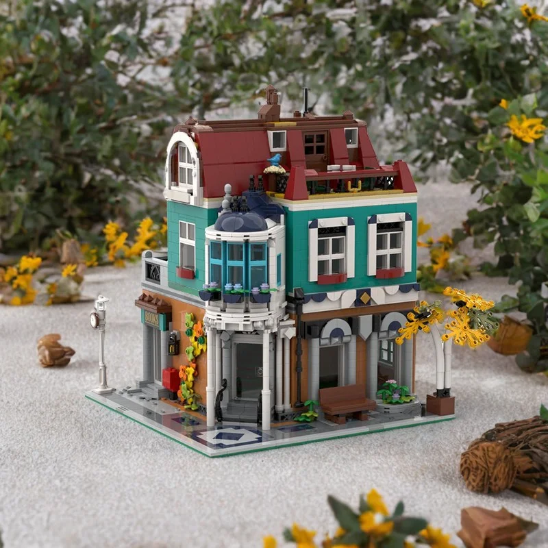 

2055-Piece Bookstore Modular Building Set, Recreate Classic Bookstore Architectural Style building blocks