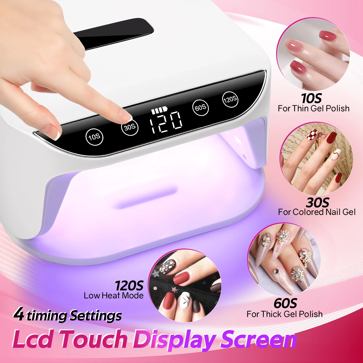 DianaBeauty 36LEDs UV LED Nail Lamp with 4 Timer Modes Touch Screen Nail Dryer for Curing All Gels Nail Polishing Nail Tools