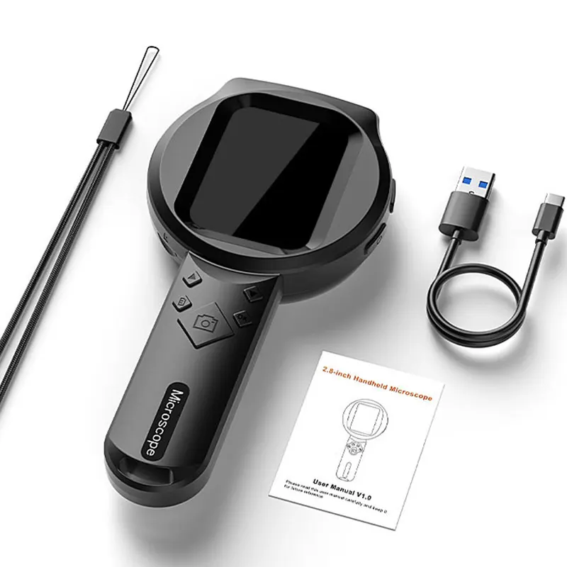 Lupa Digital con pantalla IPS de 2,8 pulgadas, microscopio de vídeo portátil HD1080P, Zoom 100X con 15LED para reparación de PCB, examen de monedas