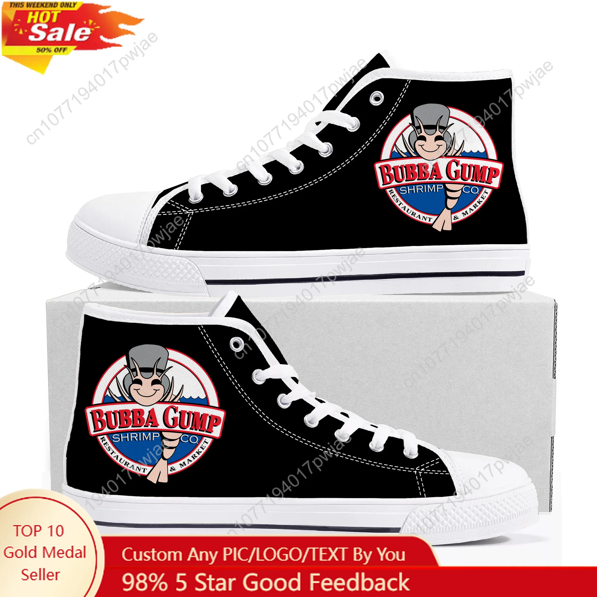 

Retro1994 Bubba Gump Shrimp High Top High Quality Sneakers Bubba Gump Mens Womens Teenager Canvas Sneaker Ghana Casual Shoes