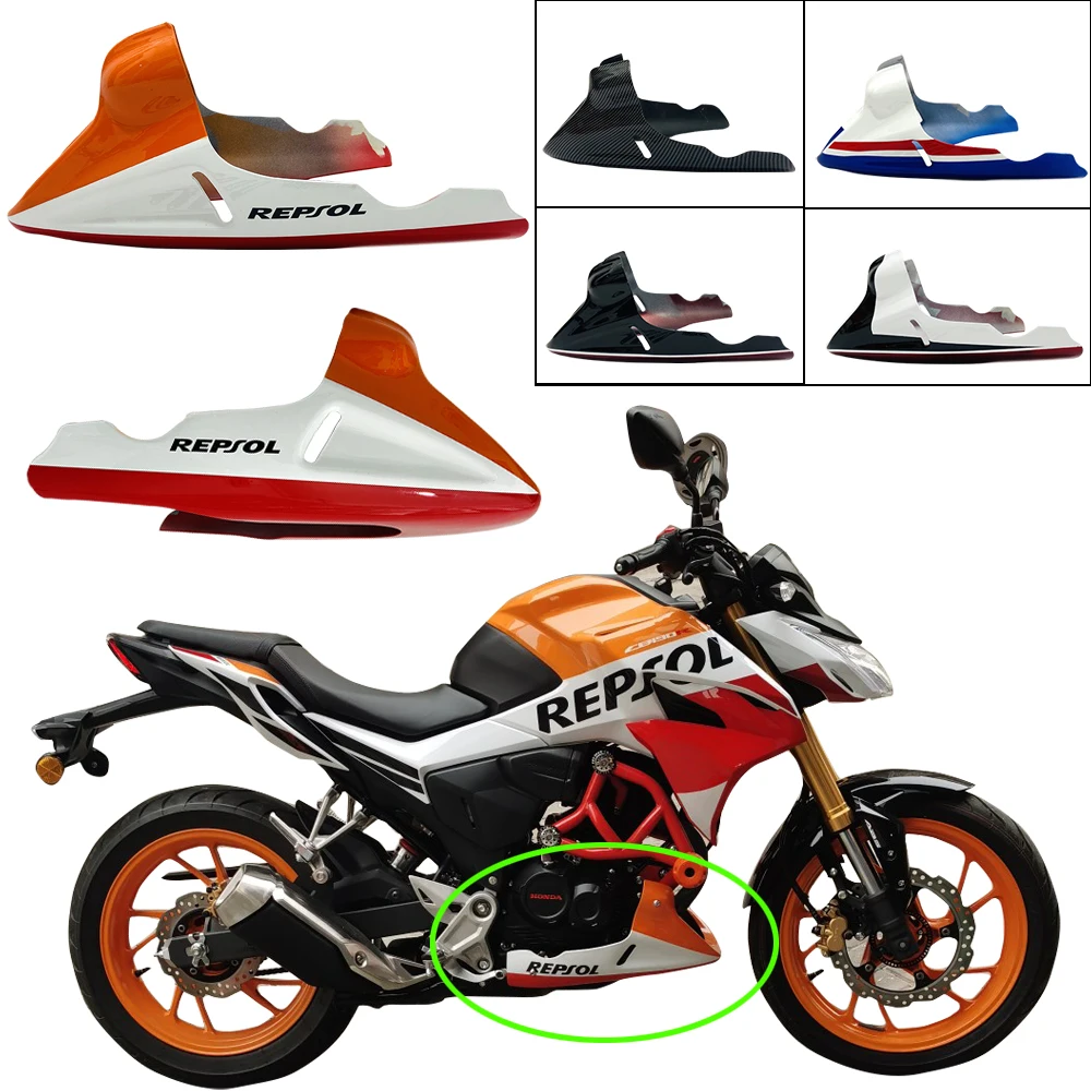 Para Honda CB190R CB400SF VTEC XJR400 deflector de flujo inferior cubierta de protección del motor cubierta de tubo de escape ABS carenado de inyección