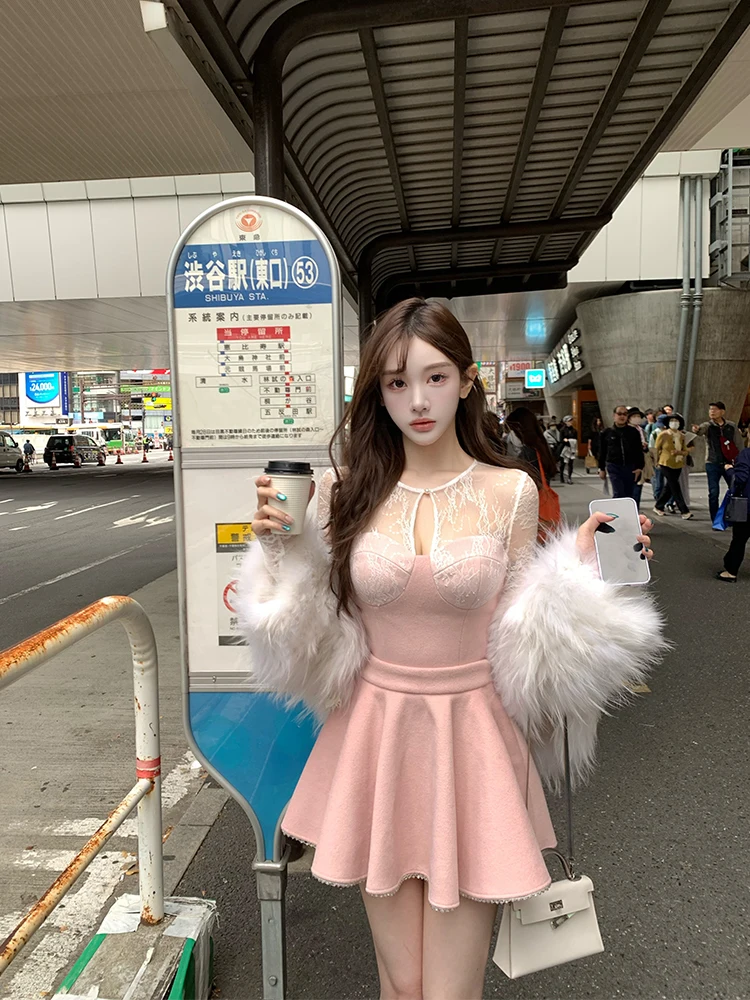 

Юбка Jiajia: необычная, милая, пушистая, с высокой талией, А-силуэт, с кружевным подолом, короткая, сексуальная, из полиэфирного волокна