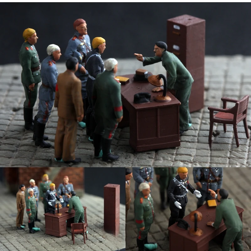 

1:72 Scale Model 7 Pcs Action Figures Angry General Meeting With Office Accessories DIY Scene Accessory Collection Display Gift