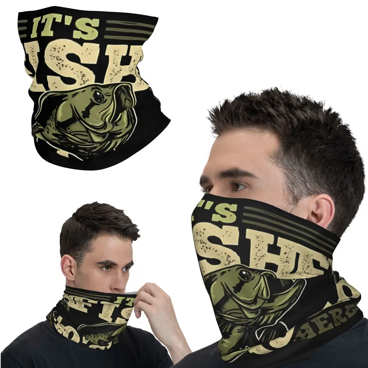 Trendy Bandana Neck Cover Motorcycle Club It's Fish o'Clock Somewhere Wrap Scarf MultiUse Cycling Riding Unisex Adult All Season