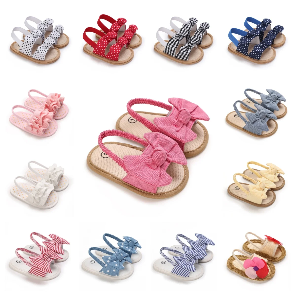 Wearing Baby Shoes For External Wear Non Slip Soft Soled Walking Shoes  Summer Baby Sweet Beach Style Color Sandals