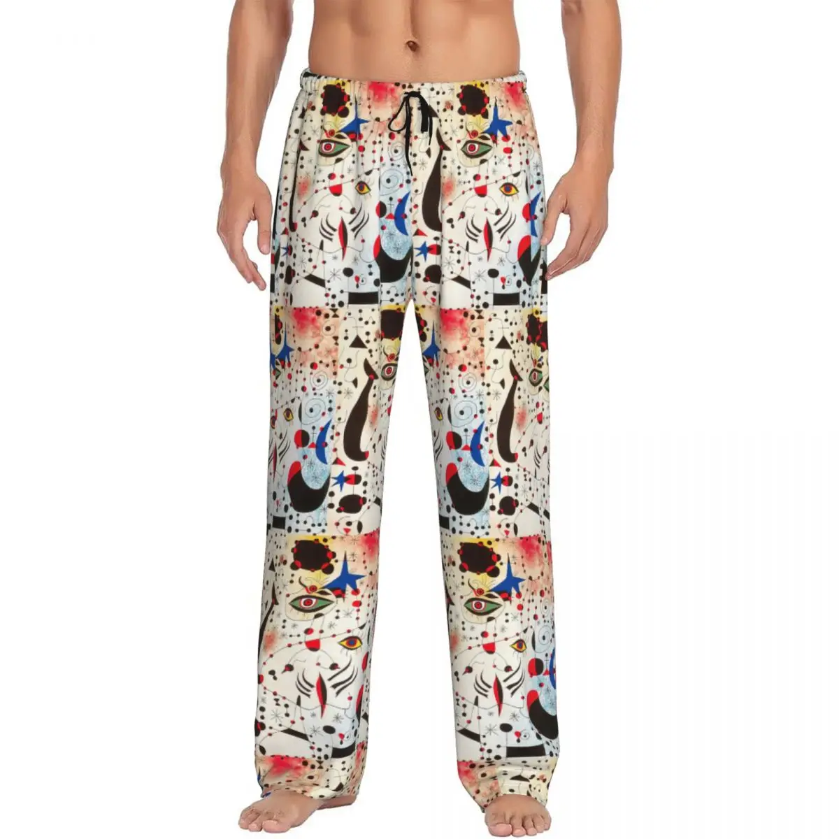 Custom Joan Miro Pajama Pants Men Sleepwear Sleep Lounge Bottoms with Pockets