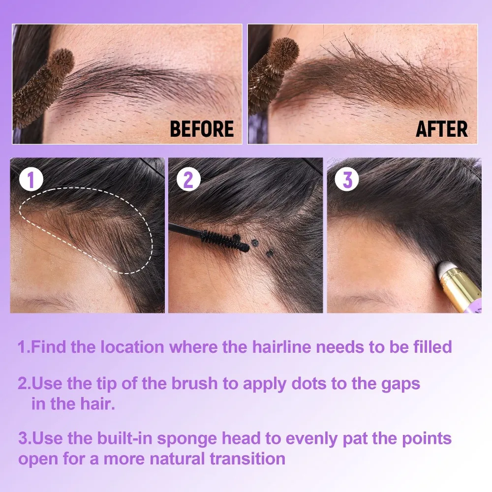Bastone di riempimento per sopracciglia per linea sottile 8 colori Tintura temporanea per capelli Impermeabile senza trasferimento Indossare tutto il giorno per sopracciglia sparse Correttore per la perdita dei capelli