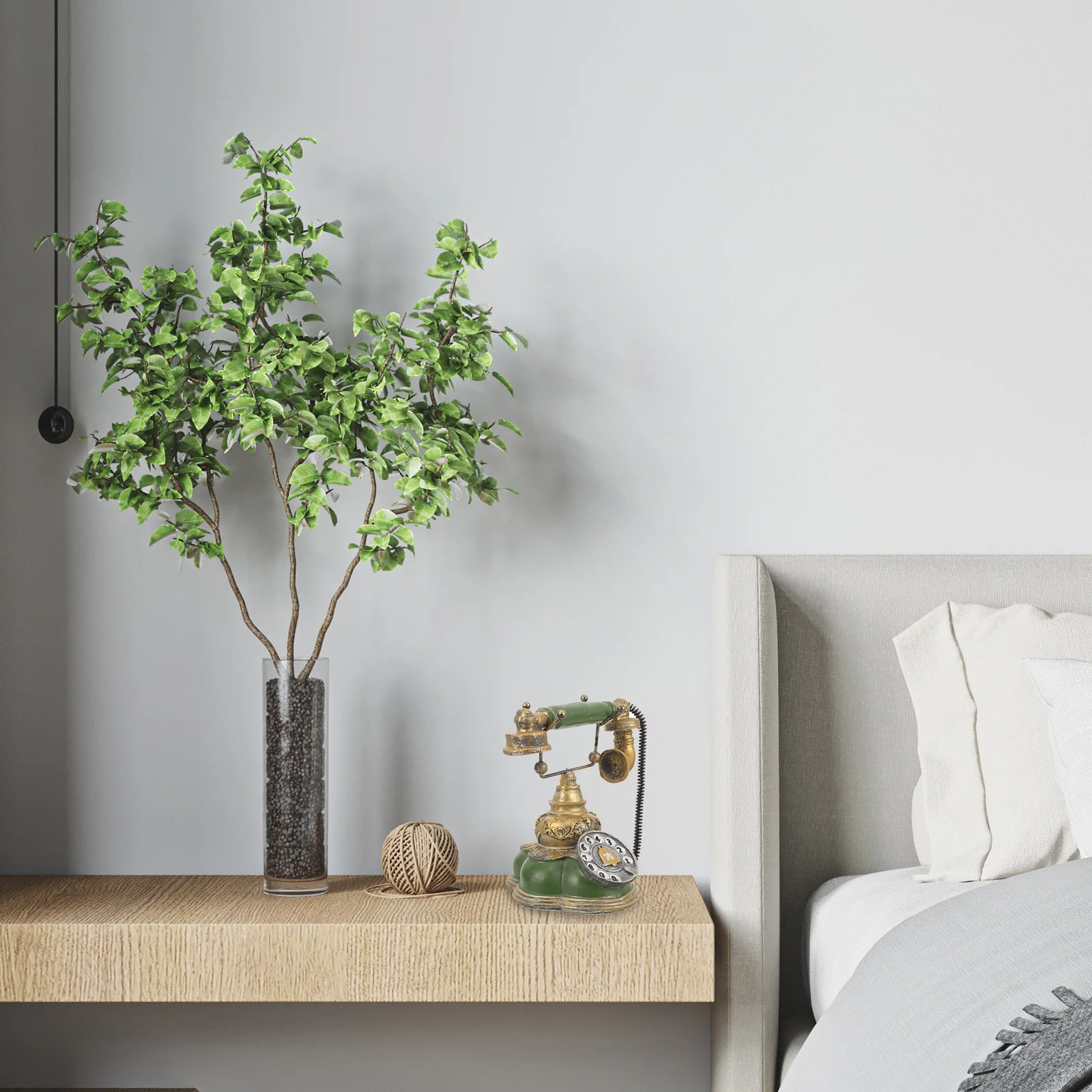 โทรศัพท์แบบหมุนย้อนยุค ของตกแต่งโทรศัพท์แบบหมุน รูปปั้นโทรศัพท์ขนาดเล็กสำหรับตกแต่งบ้าน สำนักงาน โต๊ะทำงาน ห้องต่างๆ