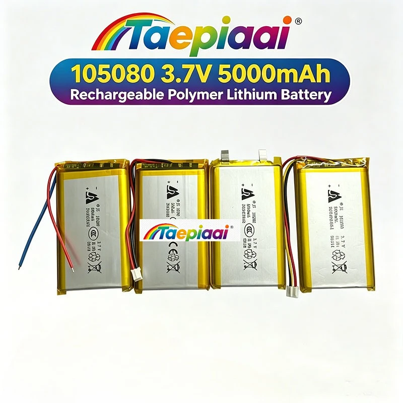 105080 3.7V 5000mAh Rechargeable Lithium Polymer Battery XH2.0 3Pin 1.0mm Plug for Power Bank Bluetooth Speaker GPS Camer PADa
