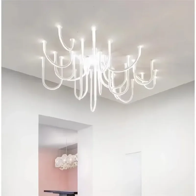 Modern Designer Soft Hose LED Ceiling Chandelier Luxury Suspension Lighting Fixture For Hall Showroom Home Interior Decoration