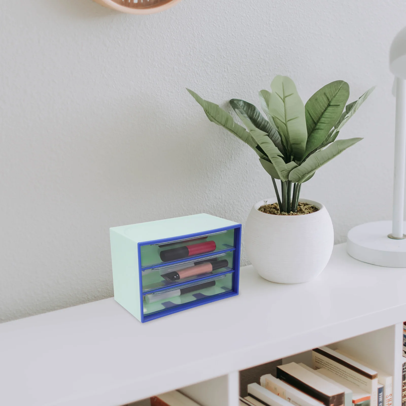 

3 Drawer Storage Organizer Compact Desktop Case For Stationery Cosmetics Kitchen Supplies Plastic Drawer Organizer Bins