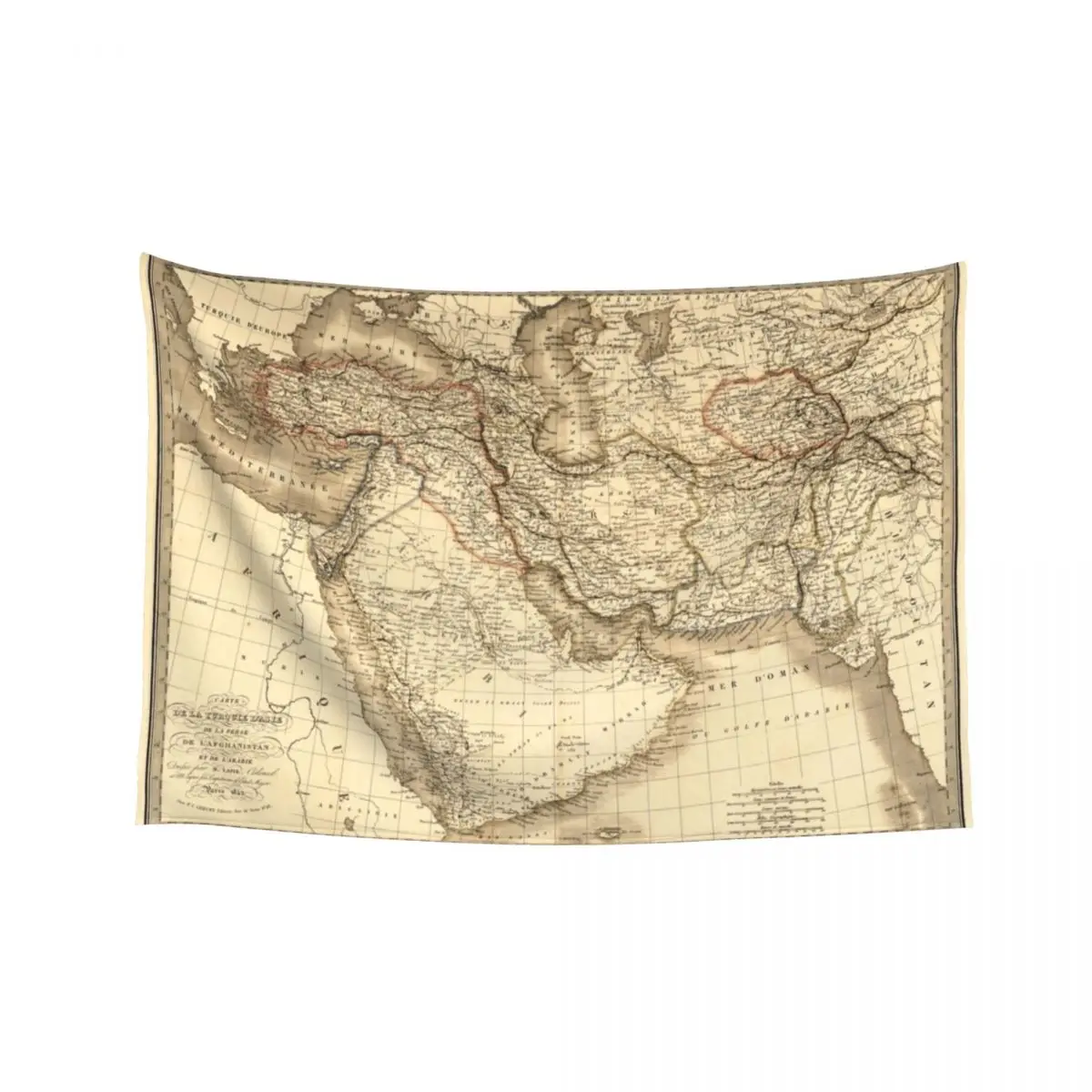 

Map of the Middle East (1842) Tapestry Mushroom Bedroom Deco House Decorations Art Mural Tapestry
