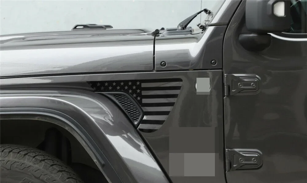 2pcs/set Sticker Black Fender Flag For Jeep Wrangler JL/JT Gladiator 2018-2020 Leaf Sticker Brand New Hot Sale