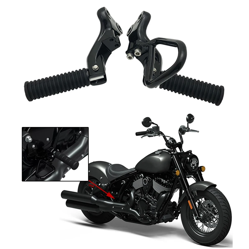 Fit For Indian Chief Bobber Dark Horse 2022 2023 Motorcycle Rear Foot Rests Pegs Pedal Passenger Footpegs Footrest Support Clamp