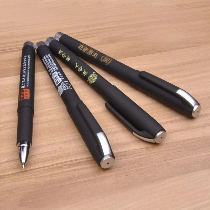 

100 Pcs Free Custom Logo Signature Pens Gift Advertising Black0.5mm Gel Pen Frosted Custom Pen Wholesale Multi Function Pen