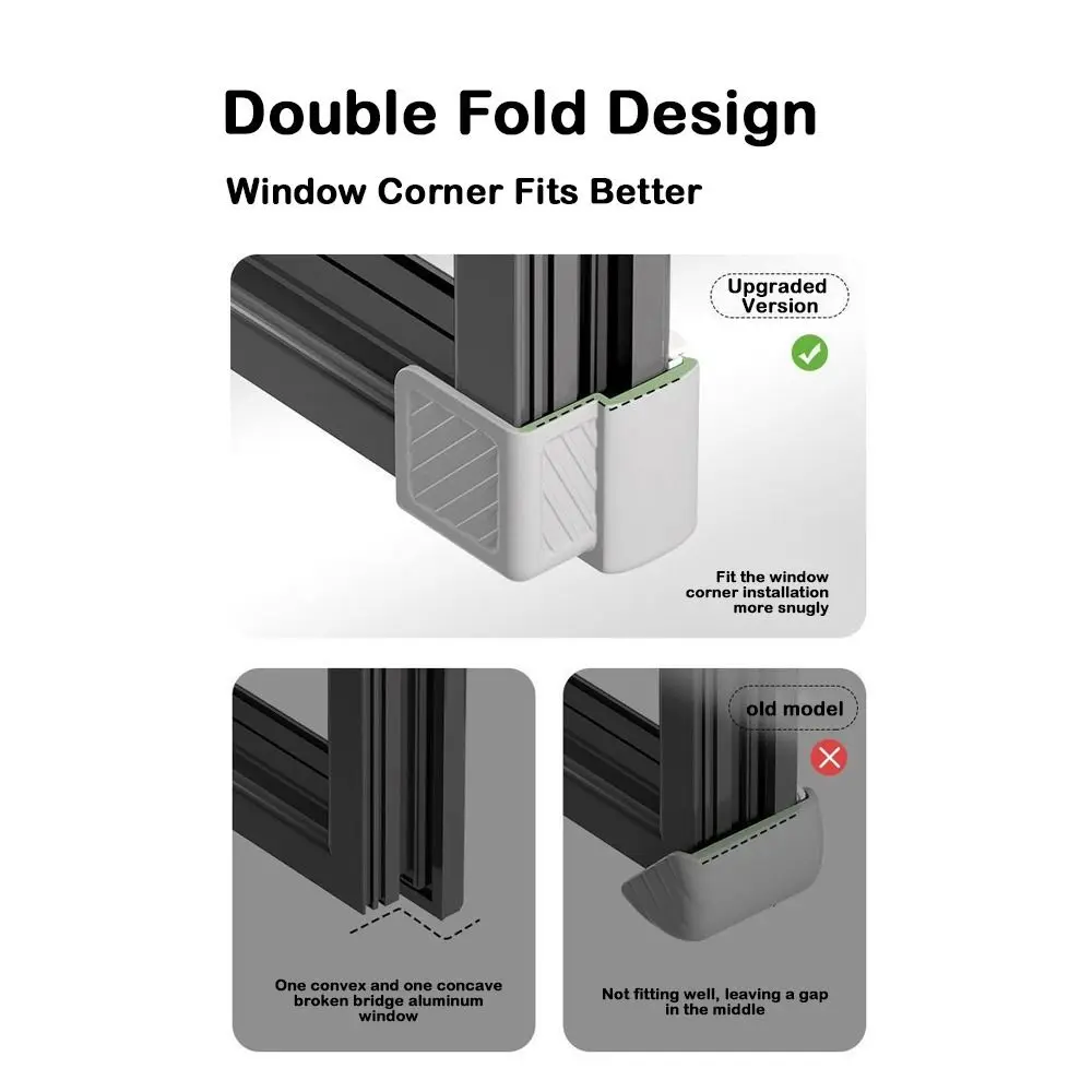 واقي زوايا النافذة من السيليكون، مقاوم للأطفال، واقيات زوايا نافذة مضادة للتصادم، سهلة التركيب، حماية كاملة