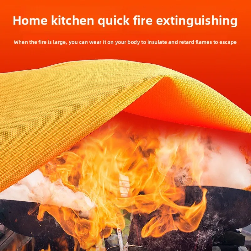 Пожарное одеяло для домашней кухни, 1/1,2/1,5 м, силиконовое противопожарное одеяло из стекловолокна, огнестойкое одеяло, быстрая и удобная, быстрая побега