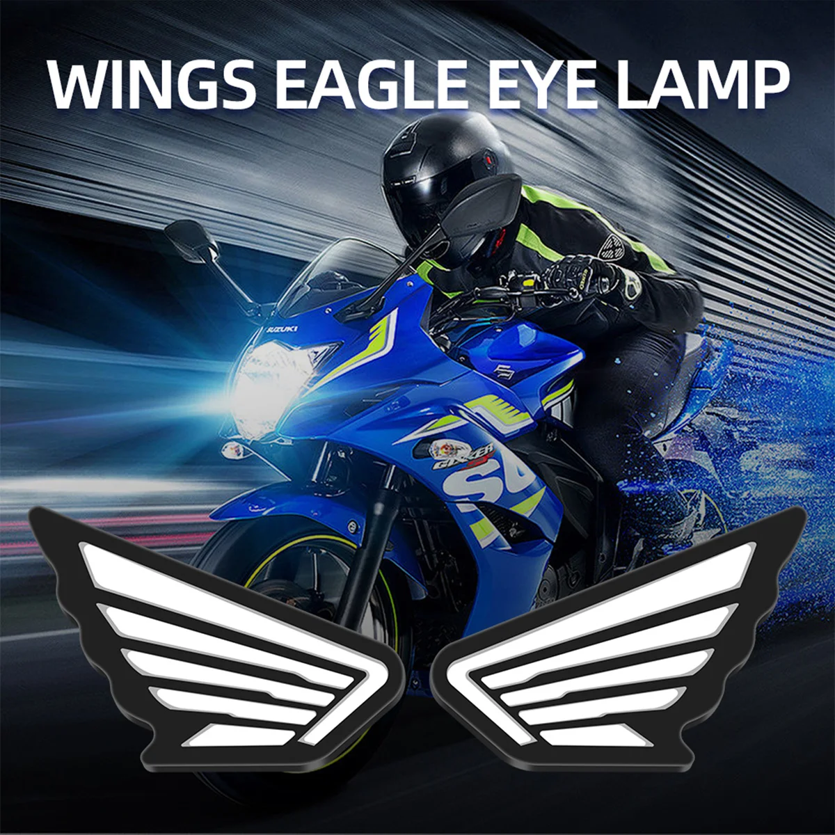 1 Paar LED Motorrad Eagle Eye Licht Flügelform Blitz dekorative Lichter 12 V 2400 lm IP67 Nummernschildbeleuchtung mit hoher Helligkeit