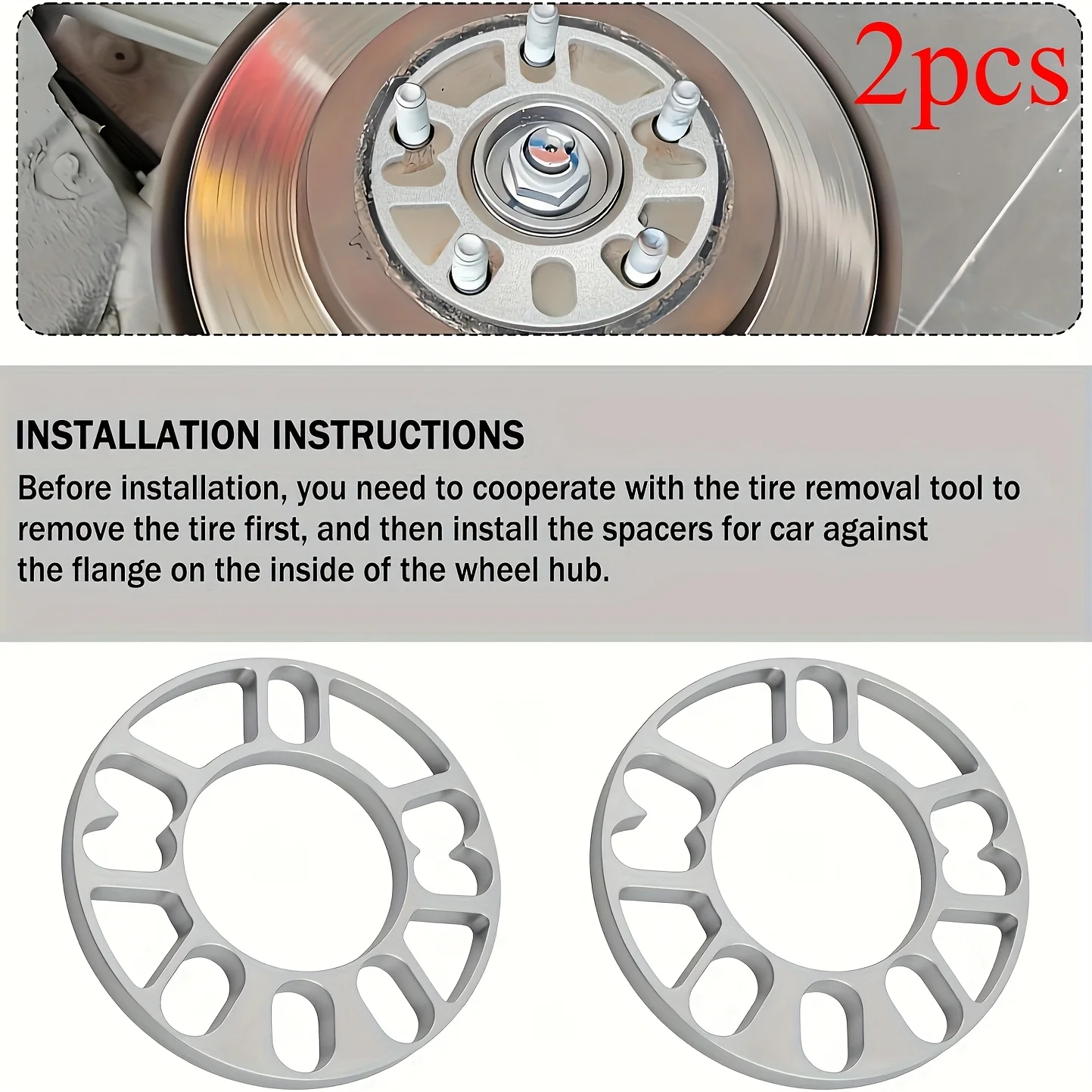 Entretoises de roue universelles (lot de 2) – Adaptateurs centrés sur le moyeu de 3 mm/5 mm/8 mm/10 mm pour une ajustement ET plus large, compatibles avec la plupart des voitures
