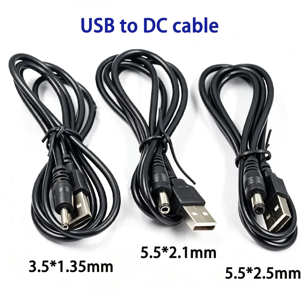 USB to DC 3.5 * 1.35mm 5.5 * 2.1/5.5 * 2.5mm copper core power supply, charging electronic data cable, electronic accessories