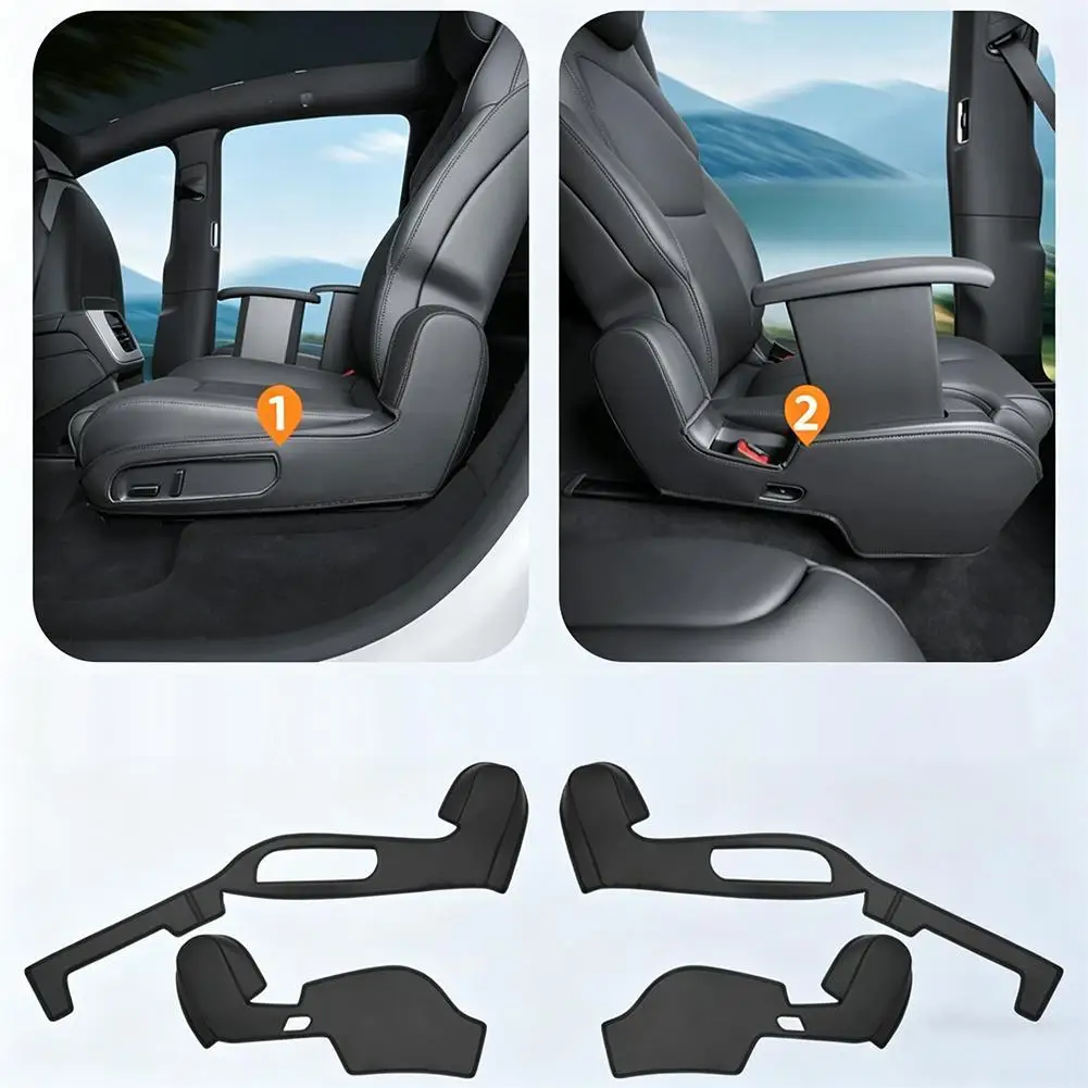 For 6-seater Model YL Second Row Seat Side Kick Pad, Seat Corner Protection Pad, Interior Wear Pad, 4pcs