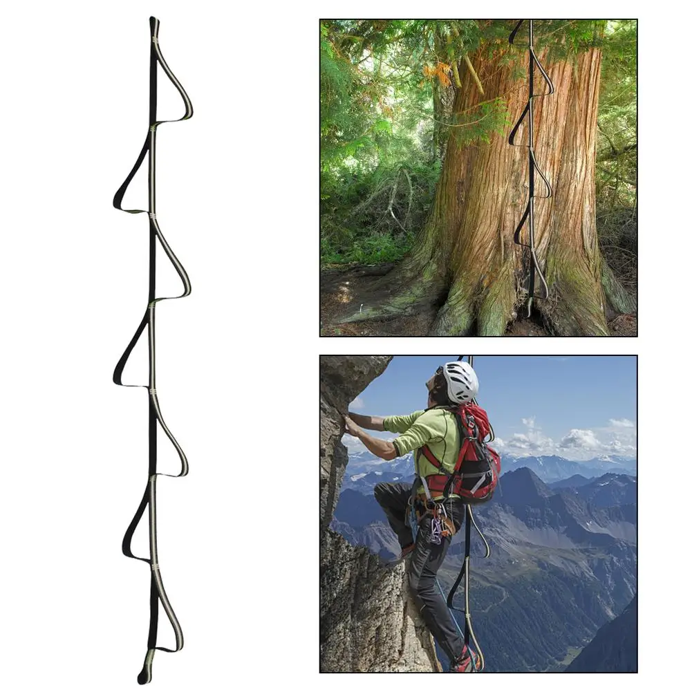 Foldable 7-step Outdoor Rope Ladder Rescue Survival Soft Ladder Indoor Outdoor Training Climbing Aider with Hook