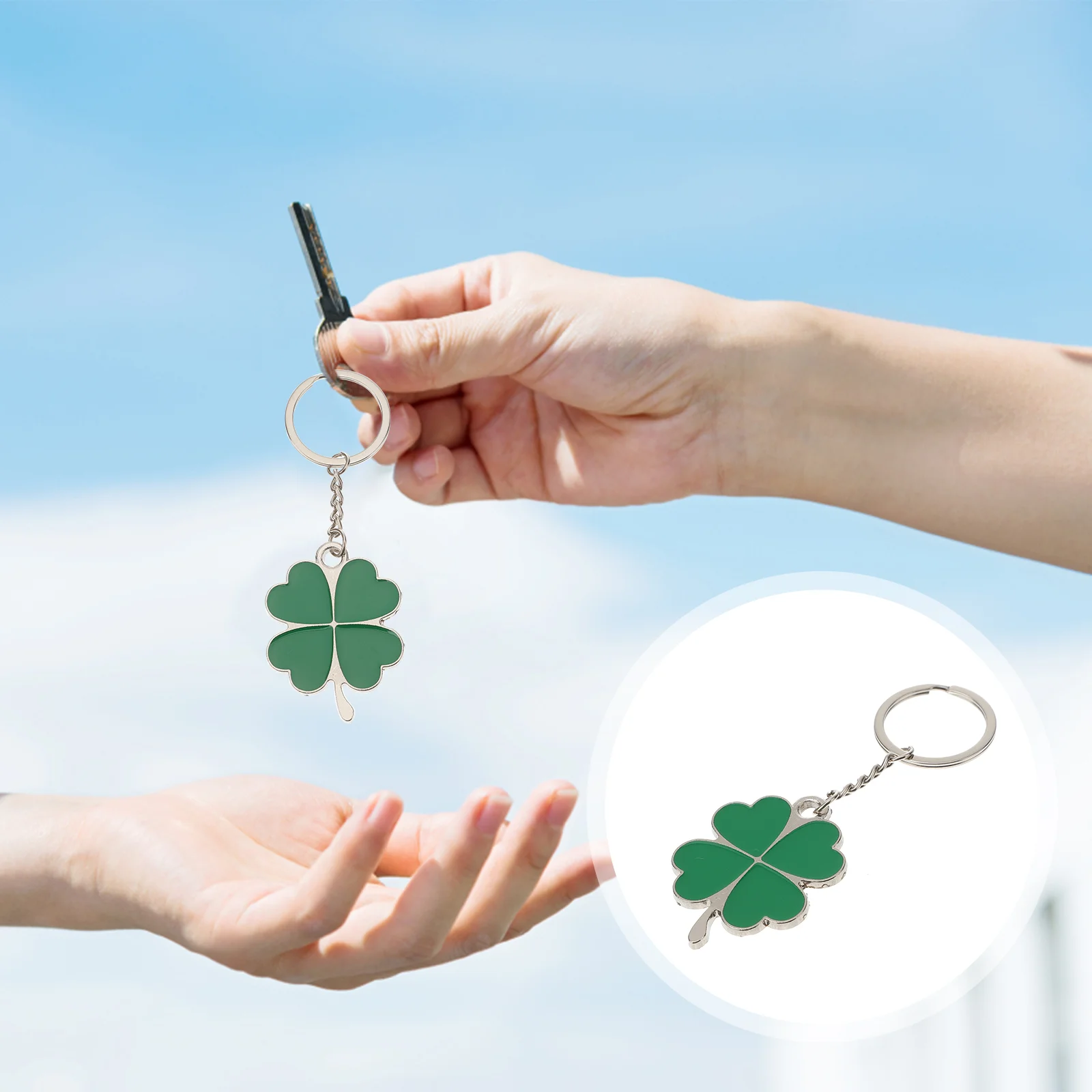 Key Chain Charm Four Keychain Accessories Chains Car Keyring Shamrock Locator Fashion