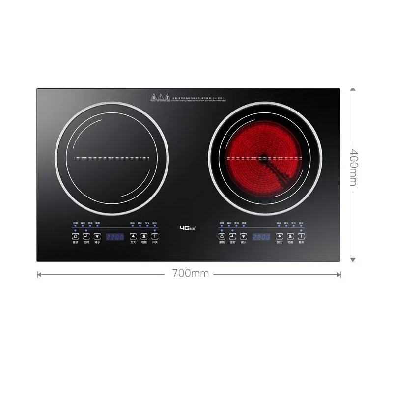 Double-Stove Induction Cooker Household Embedded Panel Cooktop Stove And Ceramic Stove Embedded Dual-Use Independent Control