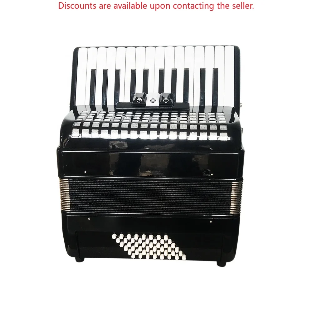

OEM Professional 26-Key 48-Bass 3-Register Black Celluloid Piano Keyboard Accordion Instrument Acordeon JP2648 Wood