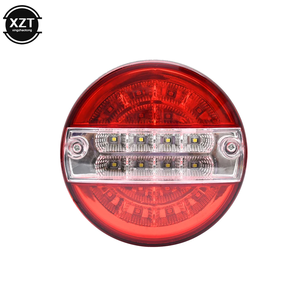 Super Bright 12V 24V LED Rear Tail Light Round Hamburger Lamp Taillight Brake Turn Signal Lamp For Lorry Truck Car Van Trailer
