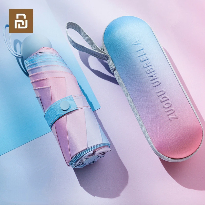 Youpin ZUODU Pocket Mini Umbrella Women Gradient Sun Protection UV Folding Umbrella Beach Sun Rain Compact 5 Foldable Umbrellas