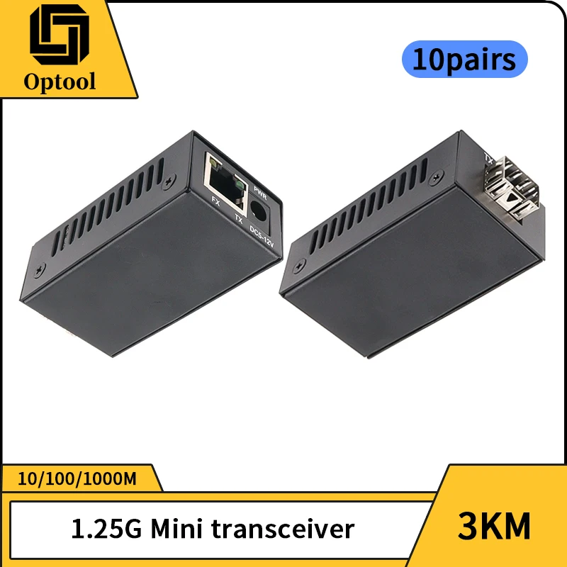 Mini RPOE 1.25G Media Converter Slot SFP Transceiver Module 3KM 5V DC Type-C input 1 SFP Slot 1 RJ45 Ethernet SFP Fiber Switch