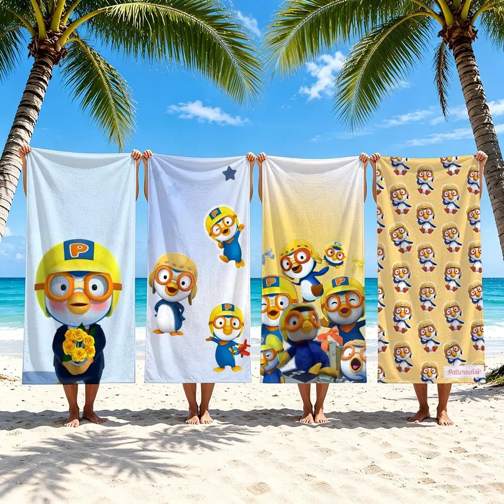Animation P-Pororo Towel Towel Beach Towel Oversized Quick Dry Towel Absorbent Soft Swim BeachTowels for Men Women