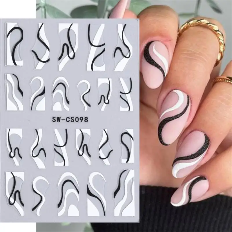 Silver Threads Eye-catching Versatile Unique Design Cross-border Beauty Hot Nail Stickers Stylish Trendy 3d Nail Stickers Unique