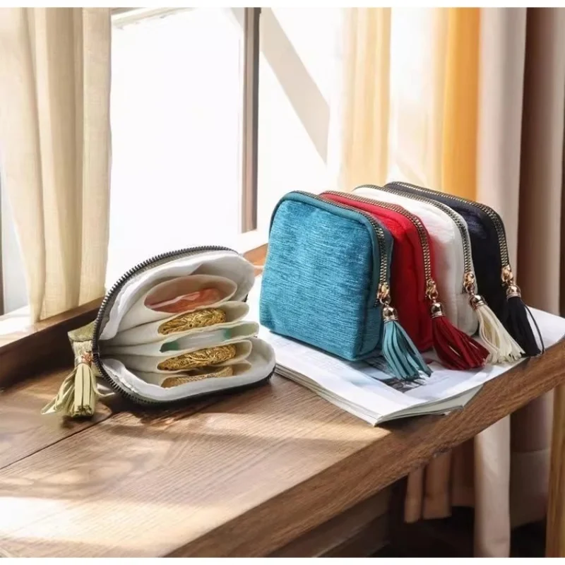 حقيبة مجوهرات شرابة رائعة حقيبة تخزين محمولة قلادة حقيبة تخزين سوار حلقة حقيبة التخزين