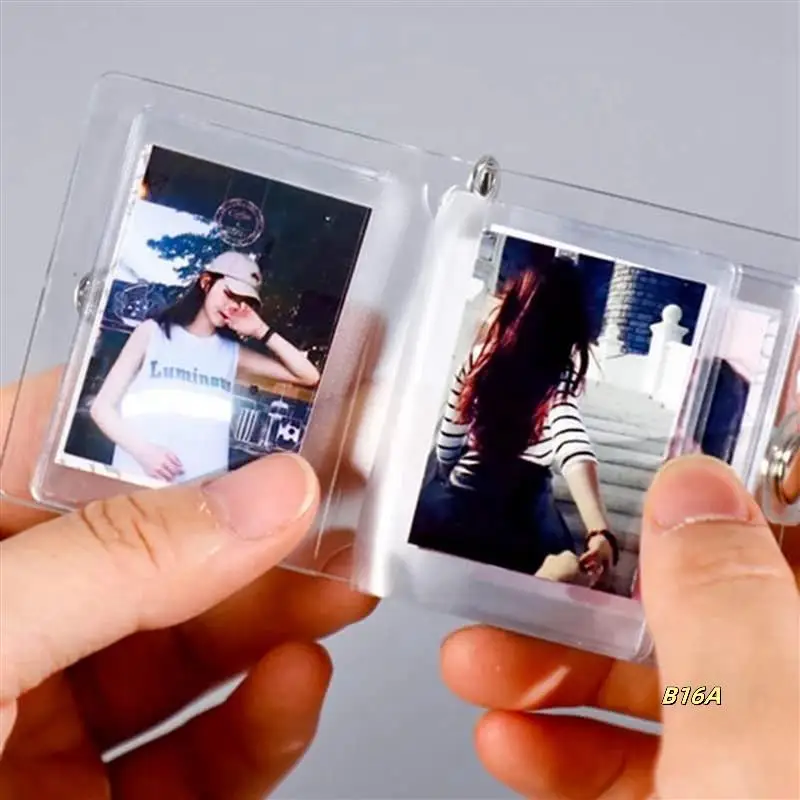 

8X Mini Small Photo Album Keychain 16 Pictures Book Holder Keyring DIY Gifts For Boyfriend Girlfriend
