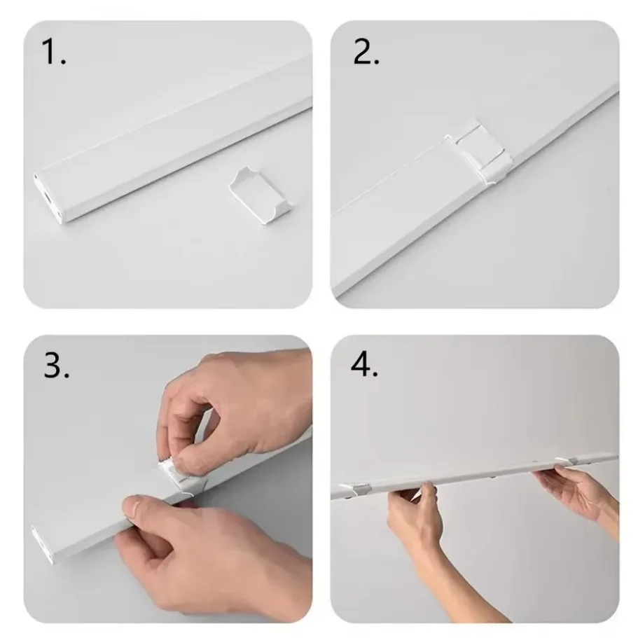 LED Night Light 3 Color Dimmable Motion Sensor USB Rechargeable Lamp for Kitchen Wardrobe Cabinet Lighting 20CM/30CM/40CM LEDs